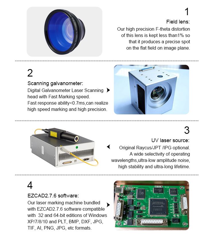 3W 5W glass UV laser marking machine marking electronic products