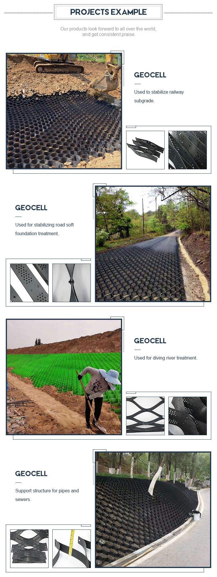 High strength geocell HDPE geocell/geoceldas price for soil stabilization
