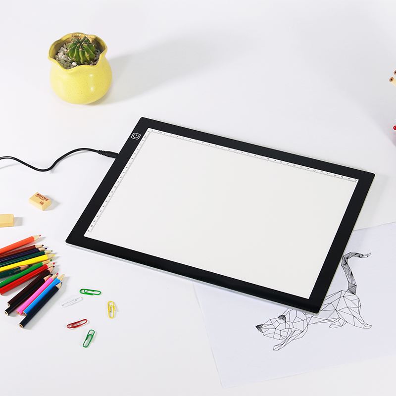 China Professional A4 LED Light Drawing Board Eyesight Protect Touch Dimmable 3 Levels Brightness Writing Painting Memo Pad