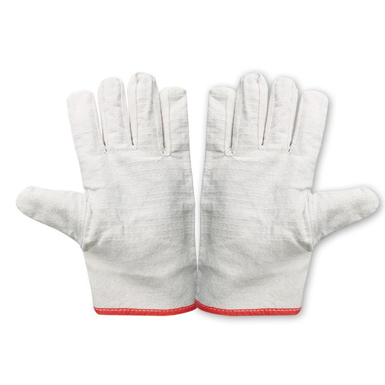Cheap sell non slip wear resistant nylon work protection white cotton yarn gloves