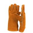 Custom LOGO cowhide heat resistant barbecue electric welding cutting work safety gloves