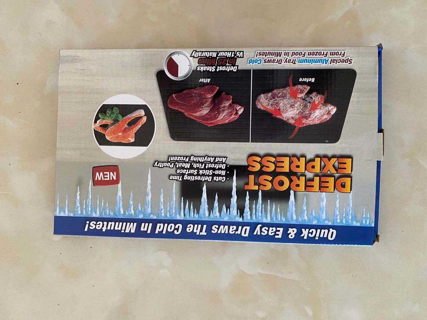 Customize Logo Color Box Packed Quick and Fast Meat Defrosting Tray Defrost Tablet Thawing Plate