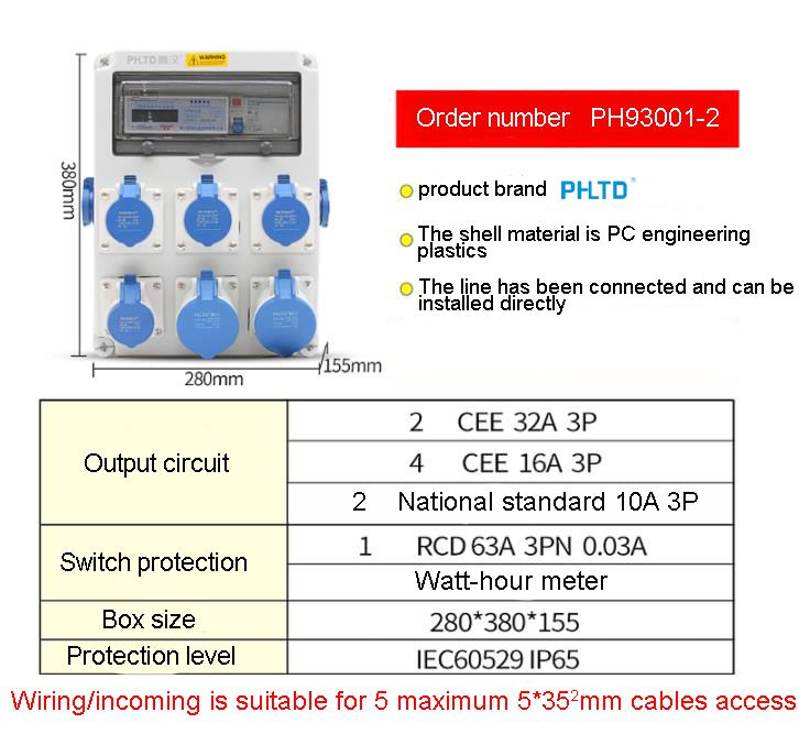 Industrial waterproof, dustproof, high-quality and durable new multifunctional wall-mounted socket box