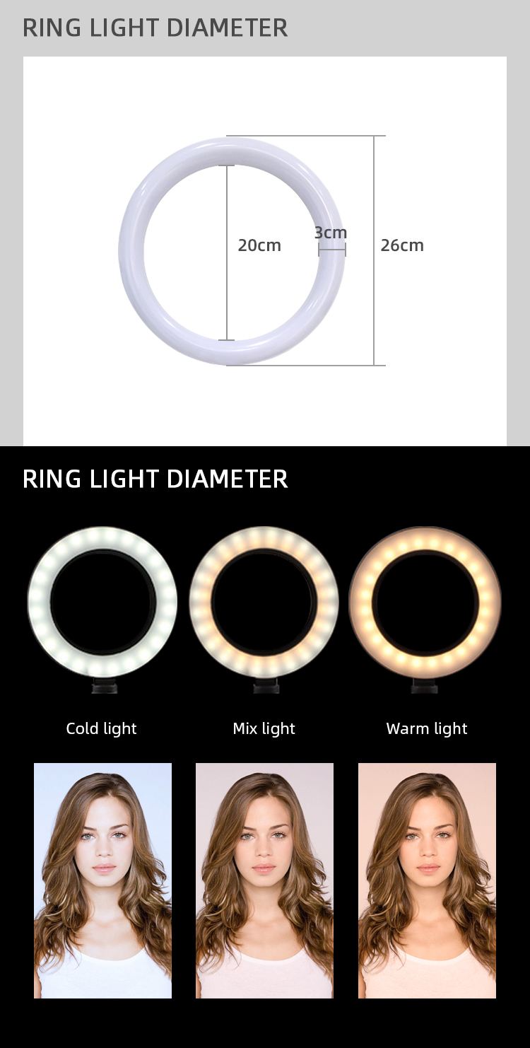 26cm ring light with stand ringlight