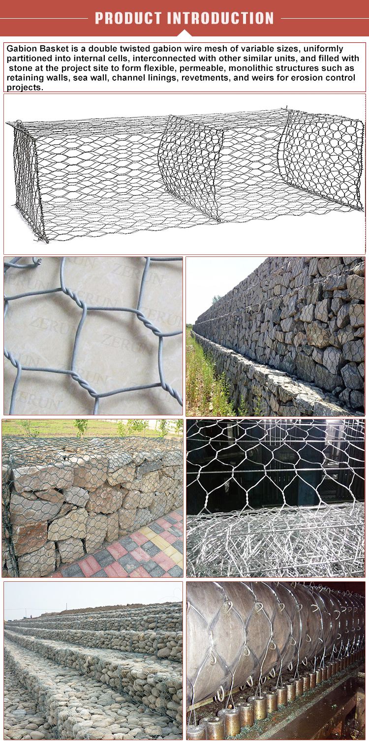Retaining Wall Hexagonal Wire Mesh/gabion Wall/wire Netting For Stone Wall