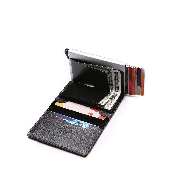 Amazon Hot Sale Wholesale & Customized Auto pop up Credit Card Holder Aluminum Case Pocket Travel Business Wallet
