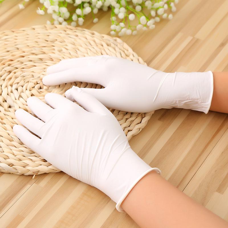 Food Grade Natural Latex Gloves Powder Free White Latex Examination Gloves