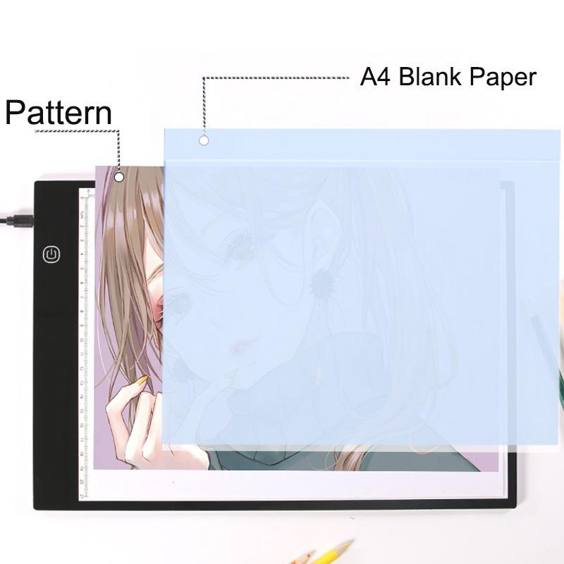 A4 LED Electronic Graphic  Digital Tablet Hand Writing Board Led light pad tracing light for drawing sketching and X-ray Viewing