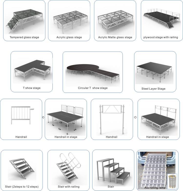 Stage Stair,Stage Easy to Install,Portable Stage Carry Stage Skirts