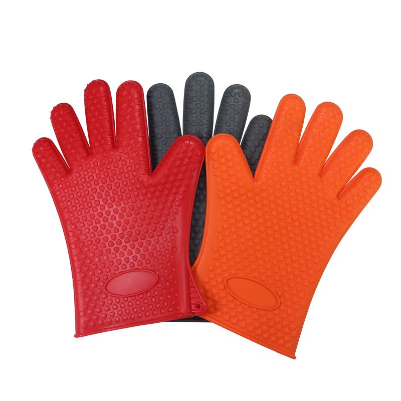 Silicone Oven Gloves Anti Slip Heat Resistant BBQ Cooking Baking Gloves for Kitchen