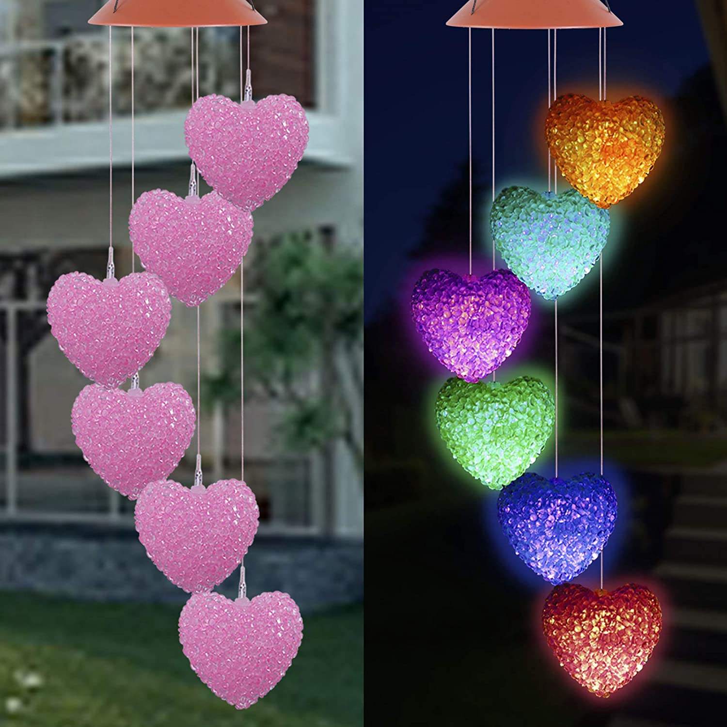 DIFUL LED Solar Light Wind Chime Star Decoration Lamp Outdoor Waterproof Garden Garland Hanging Lantern Christmas Decor Lights