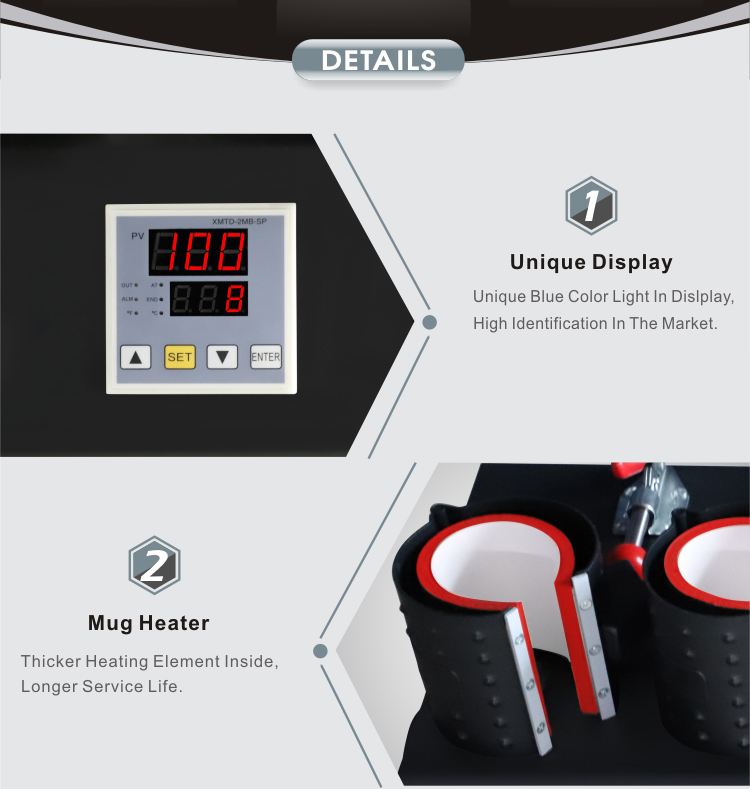 Big Discount 5in1 Heaters Digital Coffee Mug Heat Transfer Press Machine Price