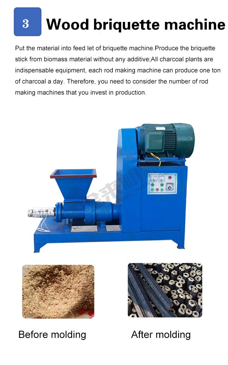 Philippines Best-selling smokeless  rice  husk Sawdust Coconut shell charcoal making machine