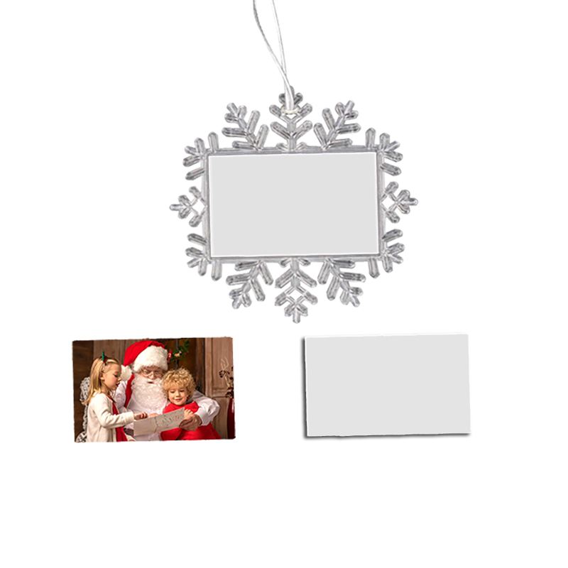 Big Size OEM Printable Sublimation Plastic Snowflake Christmas Tree Decoration Ornament