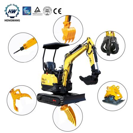 Hengwang HW20 China hydraulic cylinder diesel mini digger 1.8t excavator with CE