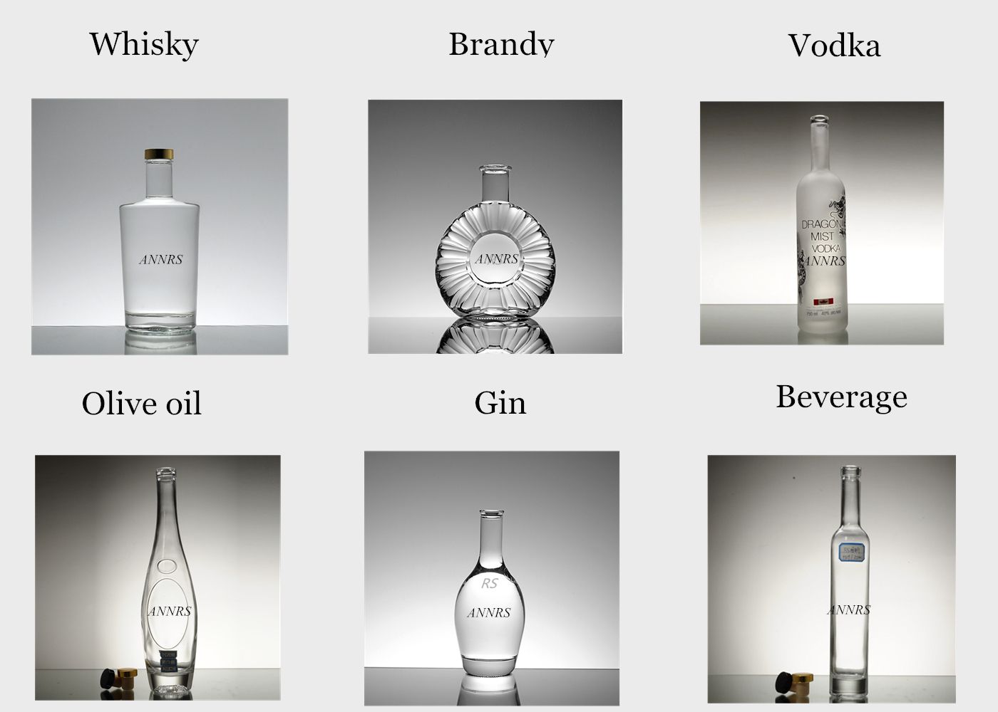 375ml 500ml 700ml 750ml Custom Decoration Vodka bottle wholesaler round whisky liquor glass bottle with cork  caps