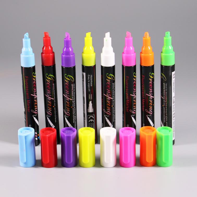 2020 Fashion design fine tip erasable 4mm maker pen for poster drawing 8 colors fluorescent marker OEM/ODM