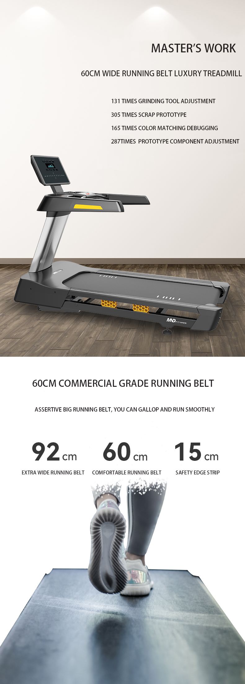 Good Quality Gym 3HP Treadmill Cardio Gym Equipment Routine Gym Equipment Online Fitness