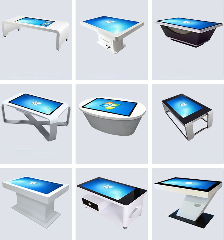 OEM customized 32 43 49 inch pc system all in one capacitive touch screen coffee table