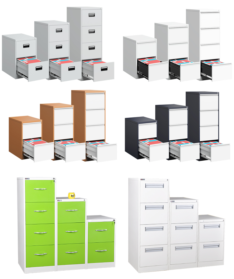 Steel furniture 2 door steel storage file cabinet office metal KD filing cabinet with 4 mobile shelf