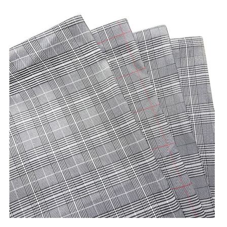 High quality fall winter thick 70% polyester 30% rayon material checked textured men's suit pant blazer coat TR woven fabric