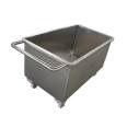 low price 200L  304 stainless steel Movable food trolley skip car meat trolly cart small food car