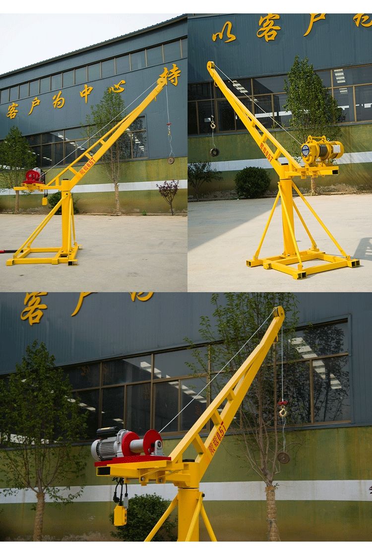 2021 Hot Sale House Construction Materials Portable Small Jib Lift Mini Crane 360 Degree Factory Sale with Loading 400kg