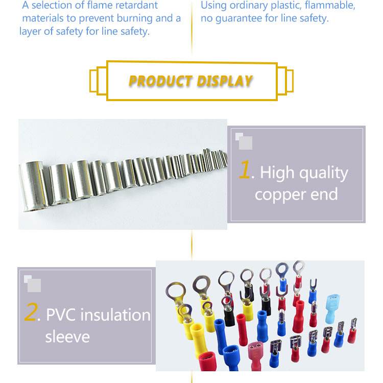 QWT DBV DBN LBV Series Vinyl Pre Insulated Pins Terminales Lugs Tin-plated Needle Lipped Blade Terminal Connectors