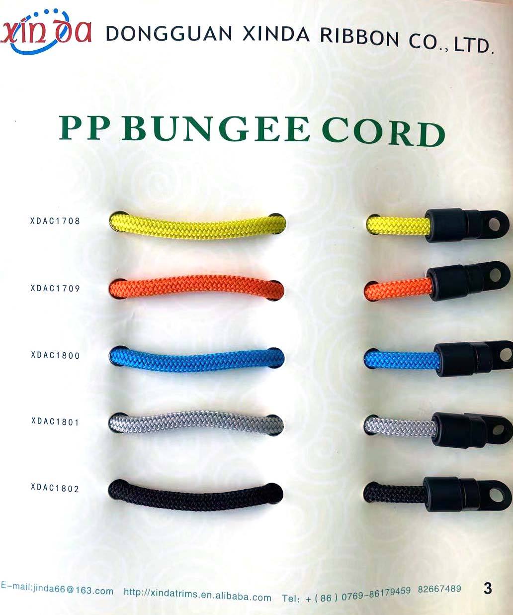 In Stock 5/16 Black Paracord Bungee Shock Cord With Metal Aglets Hooks Reflective Elastic Bungie Shock Cord With 8mm For Kayak