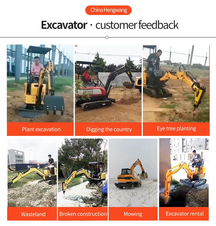 Hengwang HW08 house hold mini excavator with bucket excavating machinery