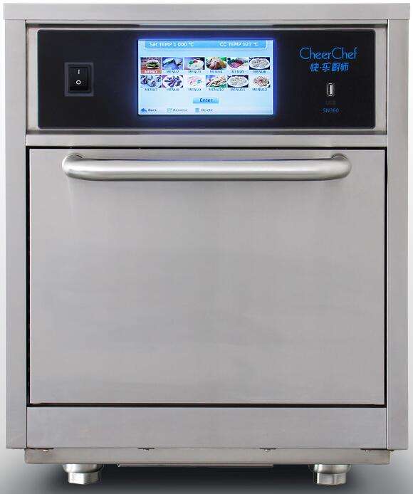 15 times faster,   convection microwave oven with micro, convection, impinged and smart menu system