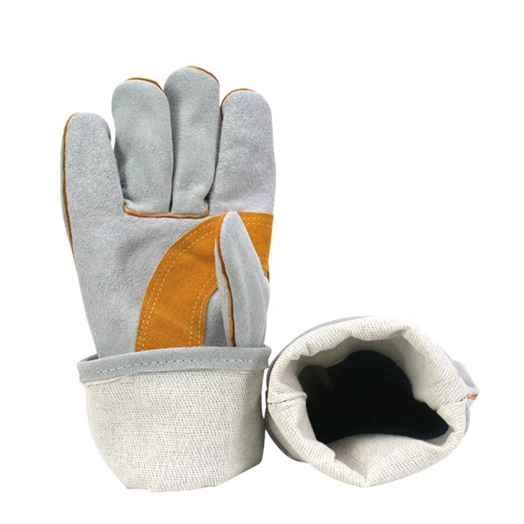 14 inch cow split leather heat resistant custom marking welder's welding safety work gloves