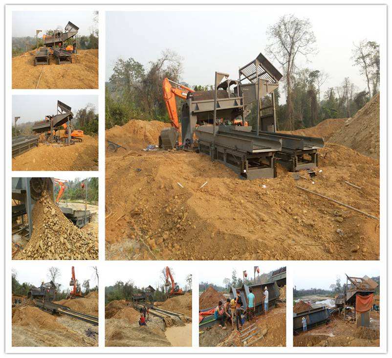 200 tons small mobile gold trommel wash plant with vibrating sluice box