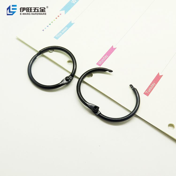 YIWANG Black 1.2 Inch Loose Leaf Book Rings O Ring Binder Clips for Flash Cards Index Card