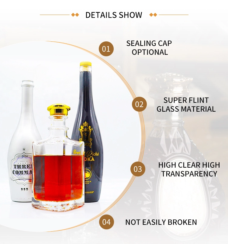 Premium custom empty bespoke best quality gin 700ml 750ml rum whiskey whisky vodka gin spirits liquor wine glass bottle