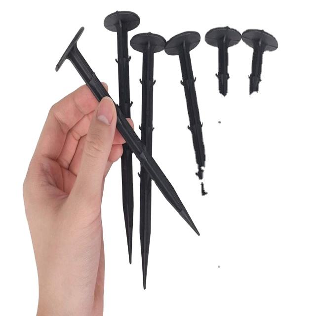 china supplier black colour plastic garden pegs ground nails for outdoor camping