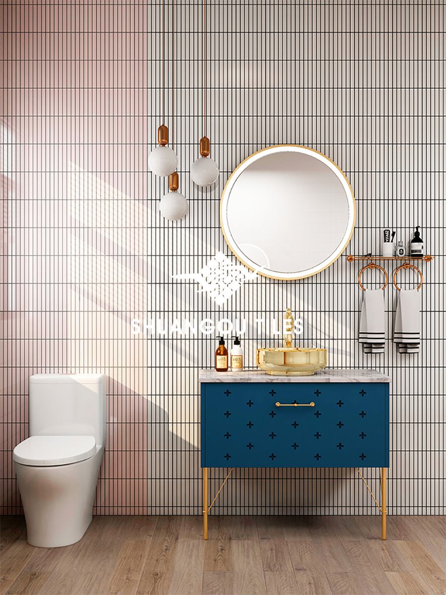 New Design Porcelain White Matt. Strip Mosaic for Bathroom Kitchen Wall Floor