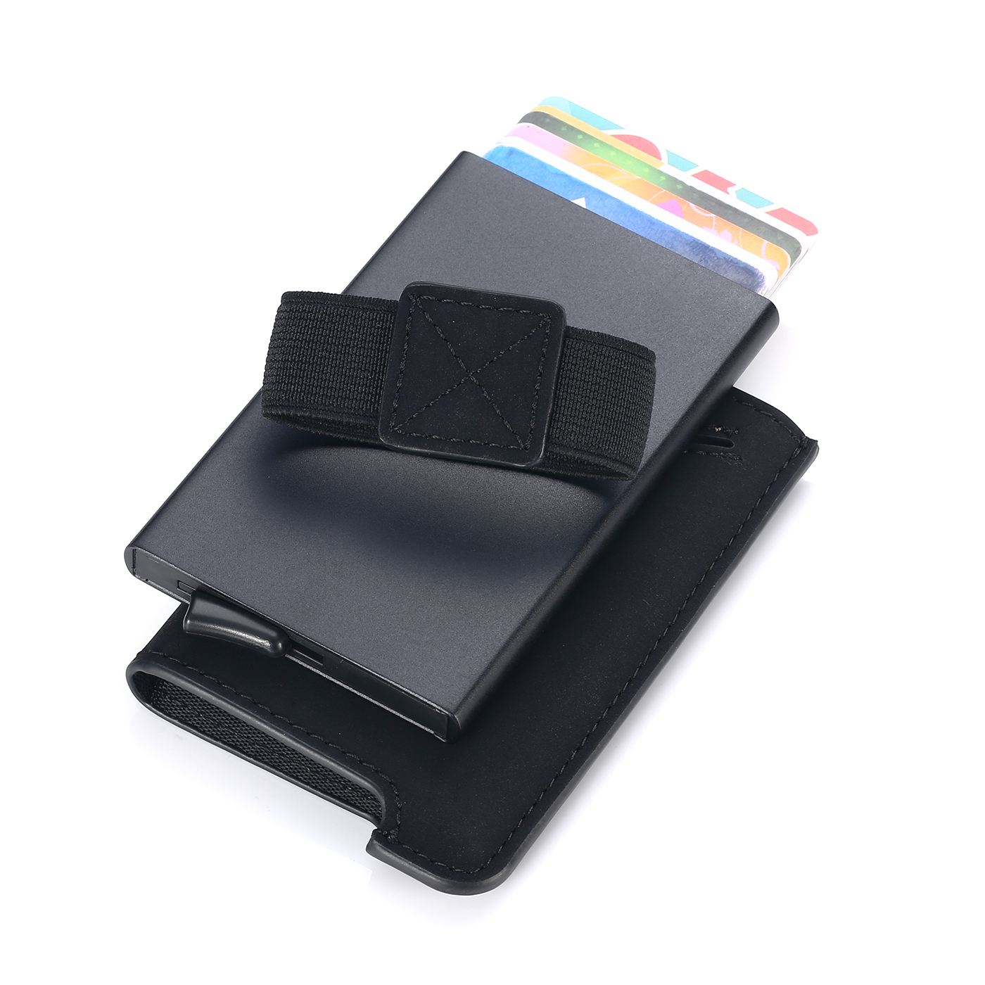 2020 Hotsale Factory OEM Rfid Blocking Small Wallet Aluminum Pop up Credit Card Holder with Money Clips for Women and Men