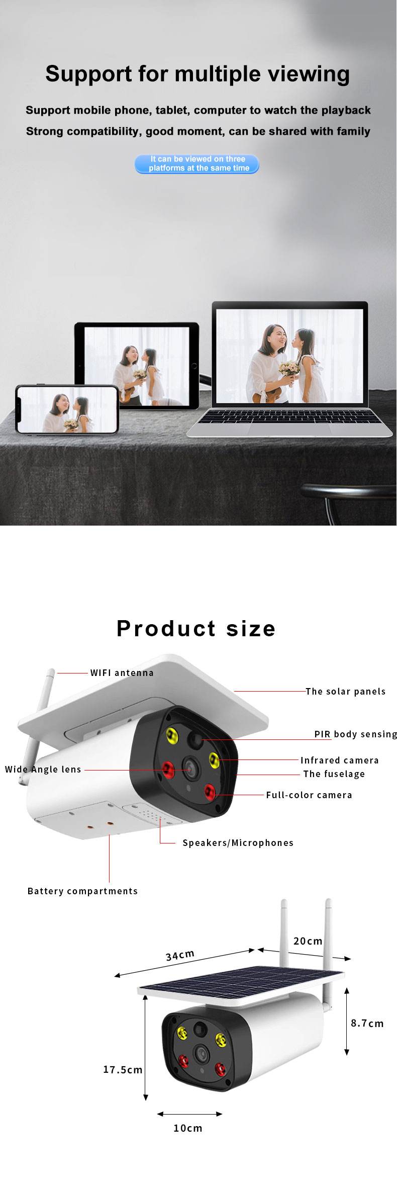 Hot Sale 3MP Battery Powered CCTV Camera 4G Wireless Solar Bullet IP Cam Outdoor Surveillance Low Consumption