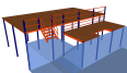 Warehouse attic loft mezzanine floor fabric roll racks stationari aerial work platform for racking rack shelf shelves