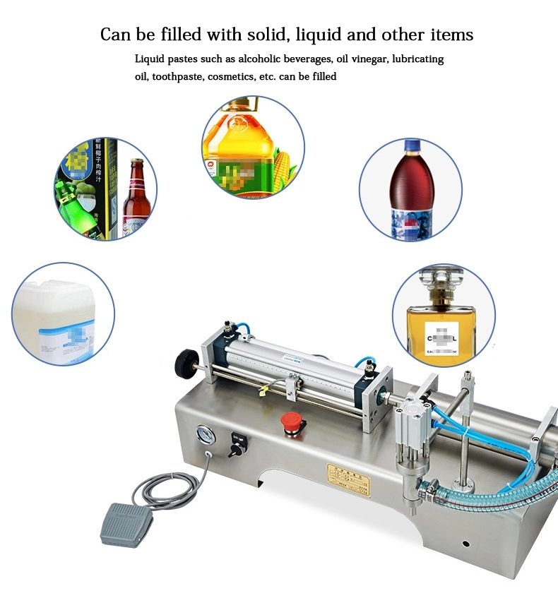Manual pneumatic milk essential oil shampoo carbonated drink detergent lotion filling machine