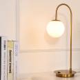 Nordic ins table lamp golden light luxury living room study post modern glass ball bedroom bedside lamp