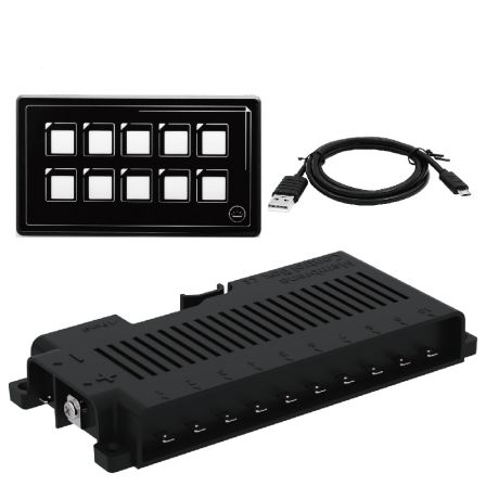 10 Gang LED touch switch panel membrane 12v APP Control Automatic Dimmable Slim Touch Control Panel Box with Harness