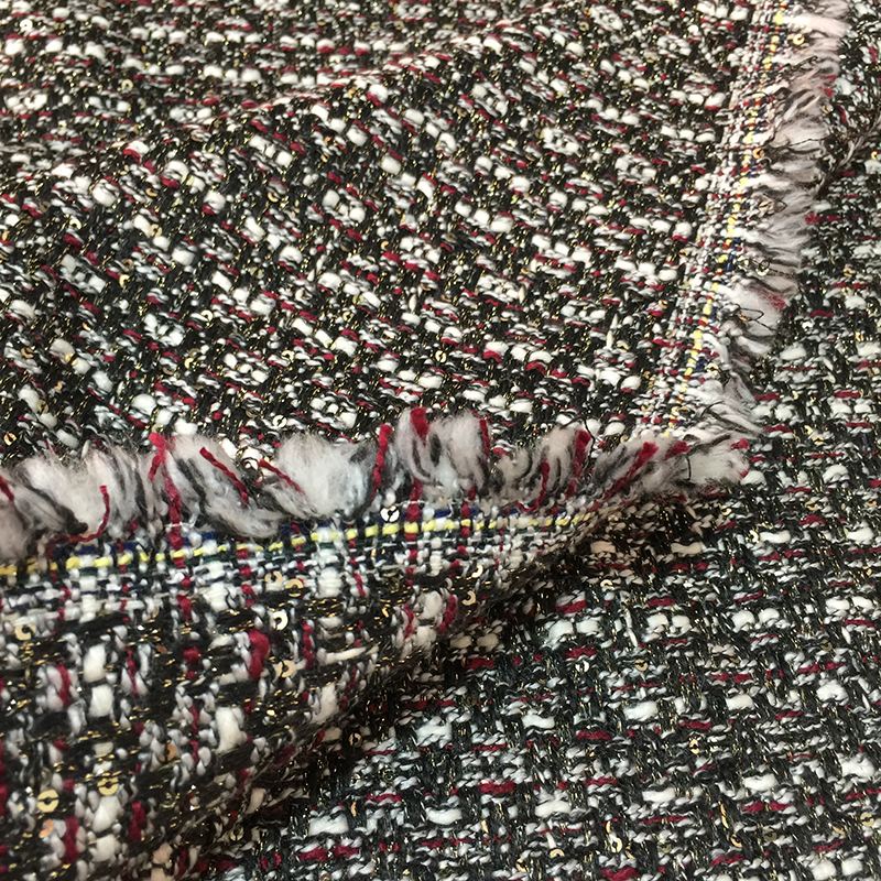 high quality italian 100% boucle italian tweed wool suit fabric