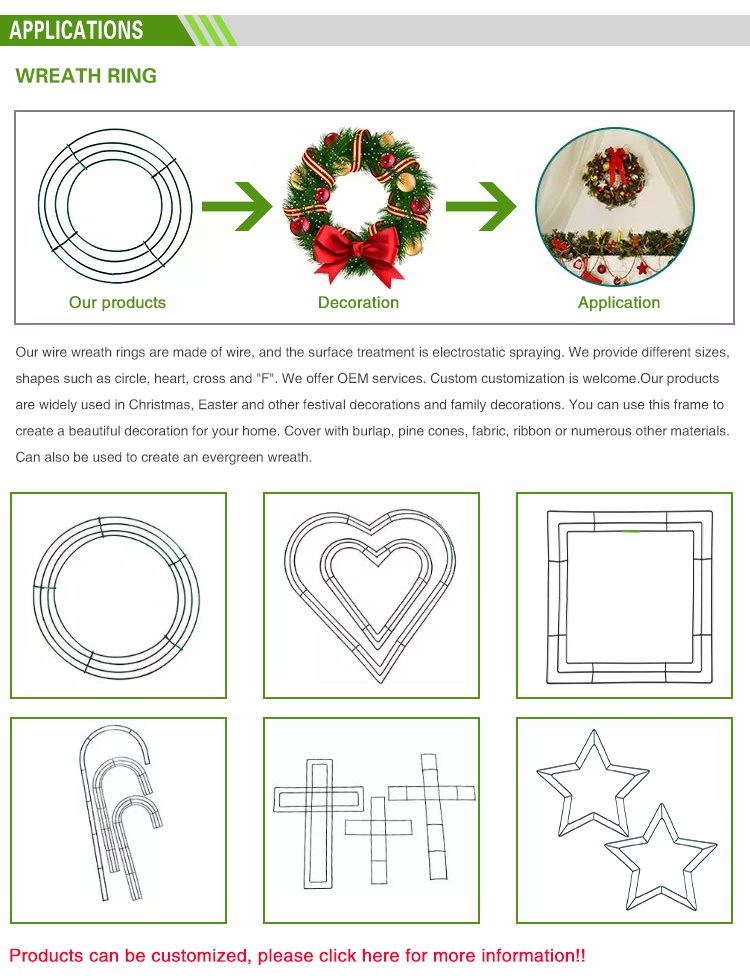 2021 Hot product 8 inches wire wreath frame for decoration