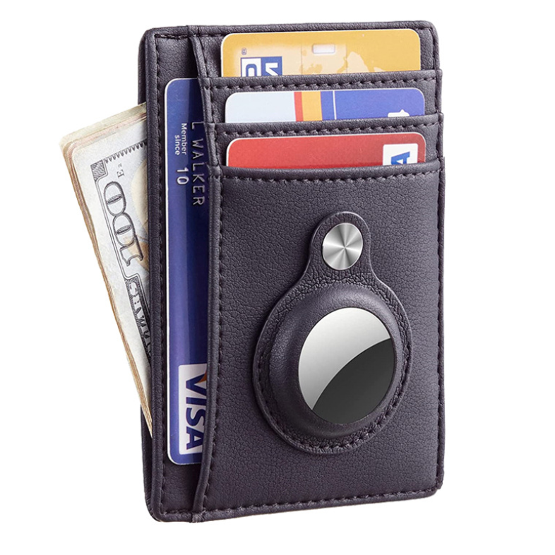 Factory direct sales new design AirTag holder customizable leather wallet