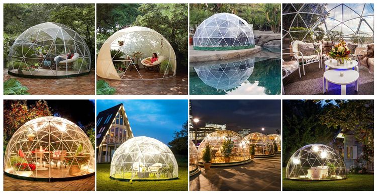 Outdoor plastic garden igloo dome tent clear hotel tent with low price