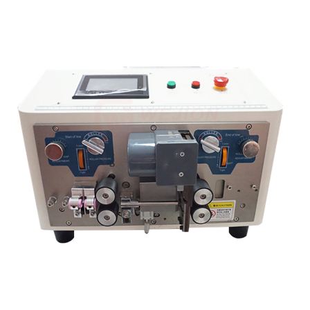 WJ4637 Fully automatic multi-core sheathed wire cutting peeling Copper tape shielded flat cable 9sqmm wire cut strip machine