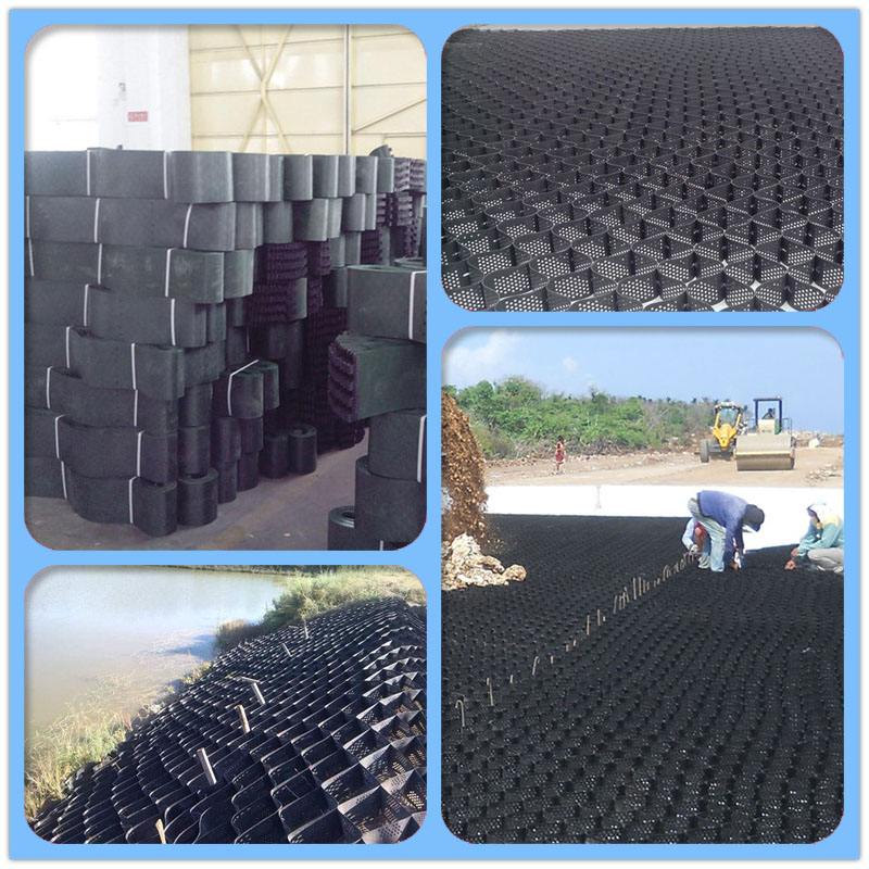 HDPE geocell honeycomb geo grid for slop road construction