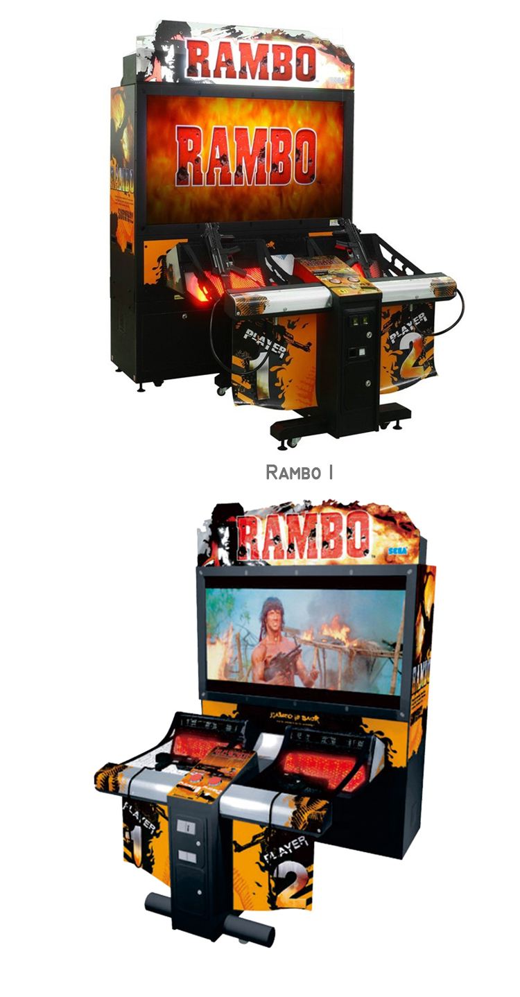 whole arcade games machines  simulator Rambo shooting games machine for 2 players